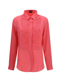 Tom Ford Women Tuxedo Shirt In Silk With Pleated Bib