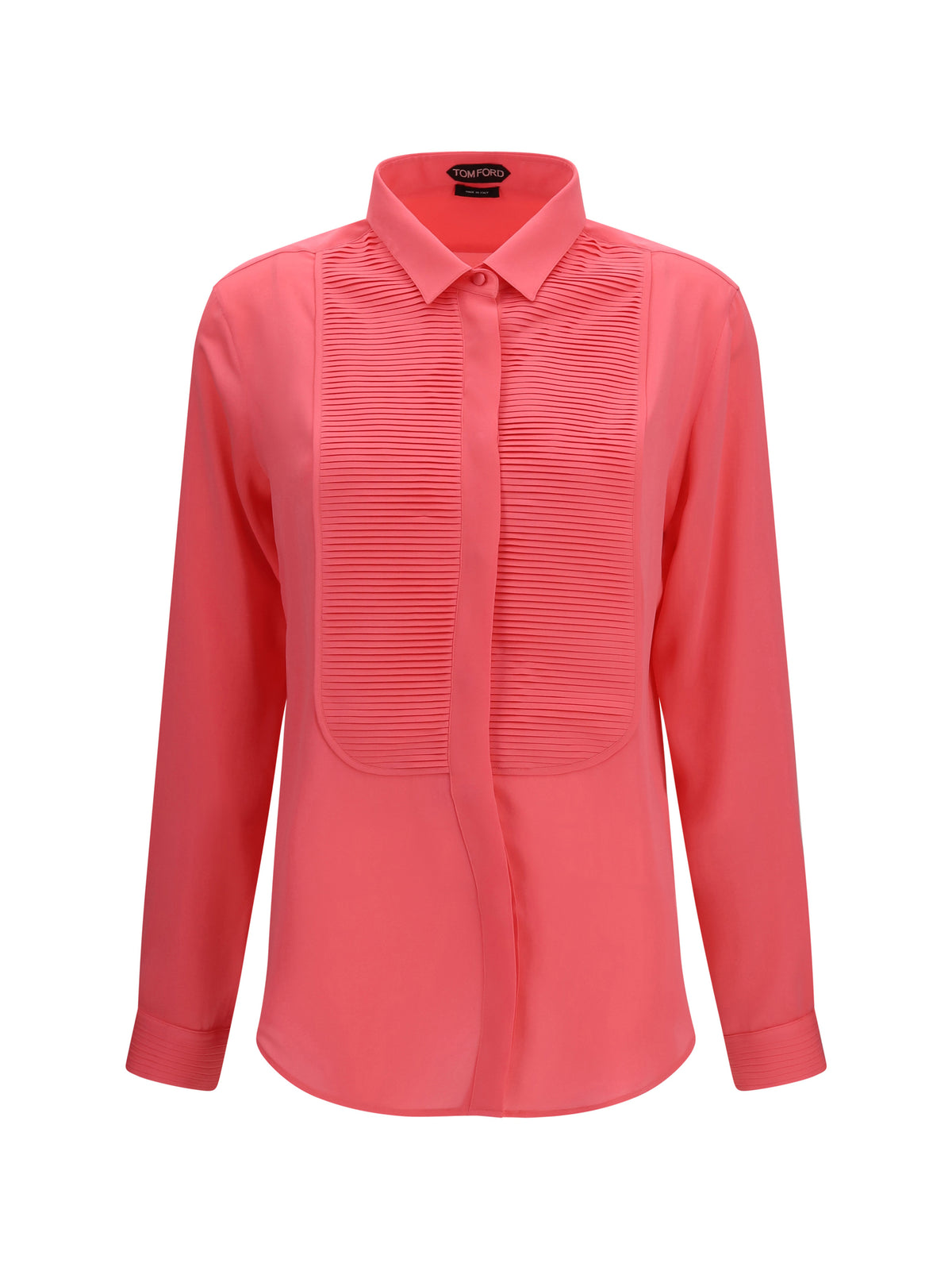 Tom Ford Women Tuxedo Shirt In Silk With Pleated Bib