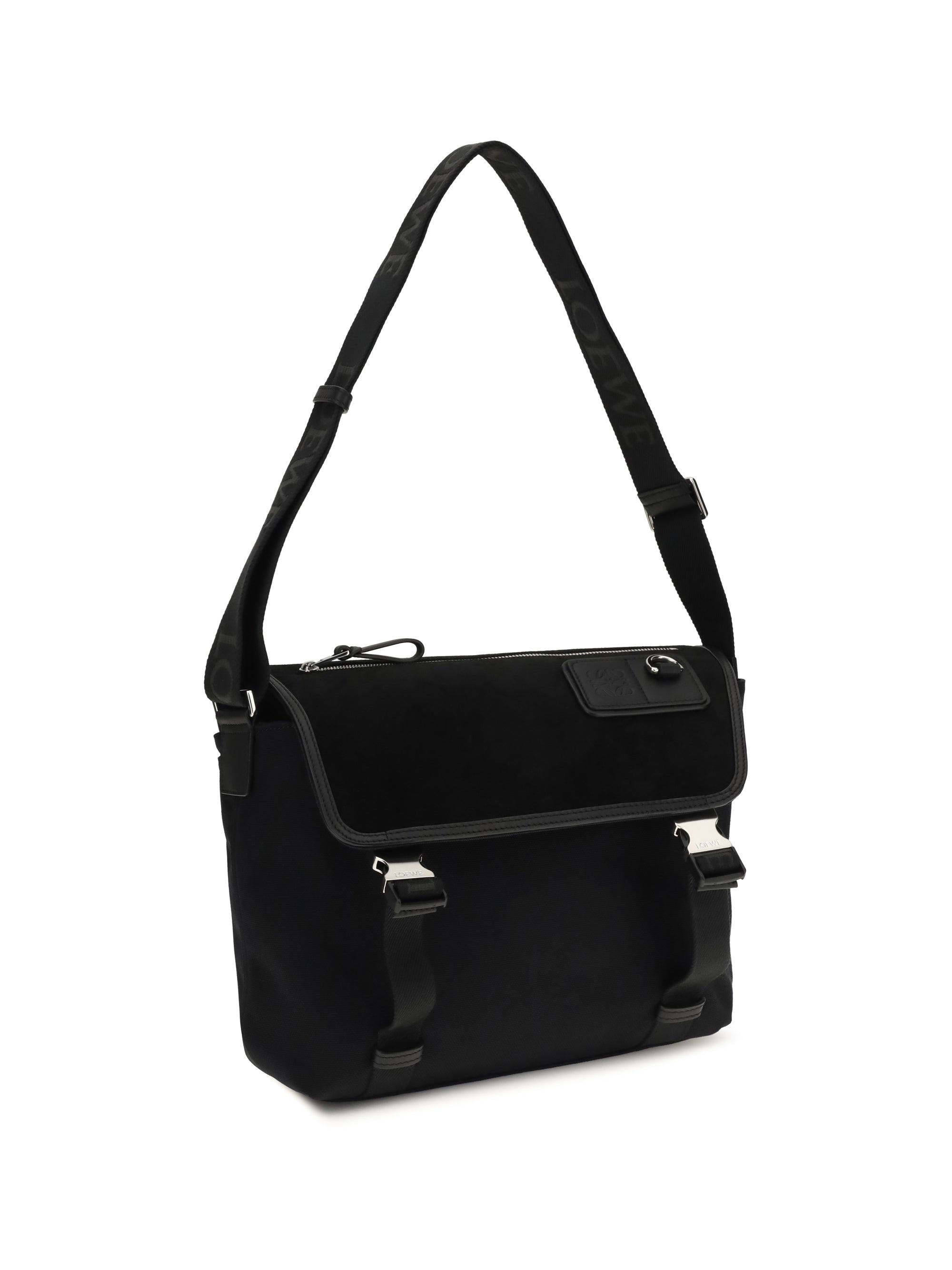 Loewe Men Medium Messenger Flex Bag In Canvas And Suede