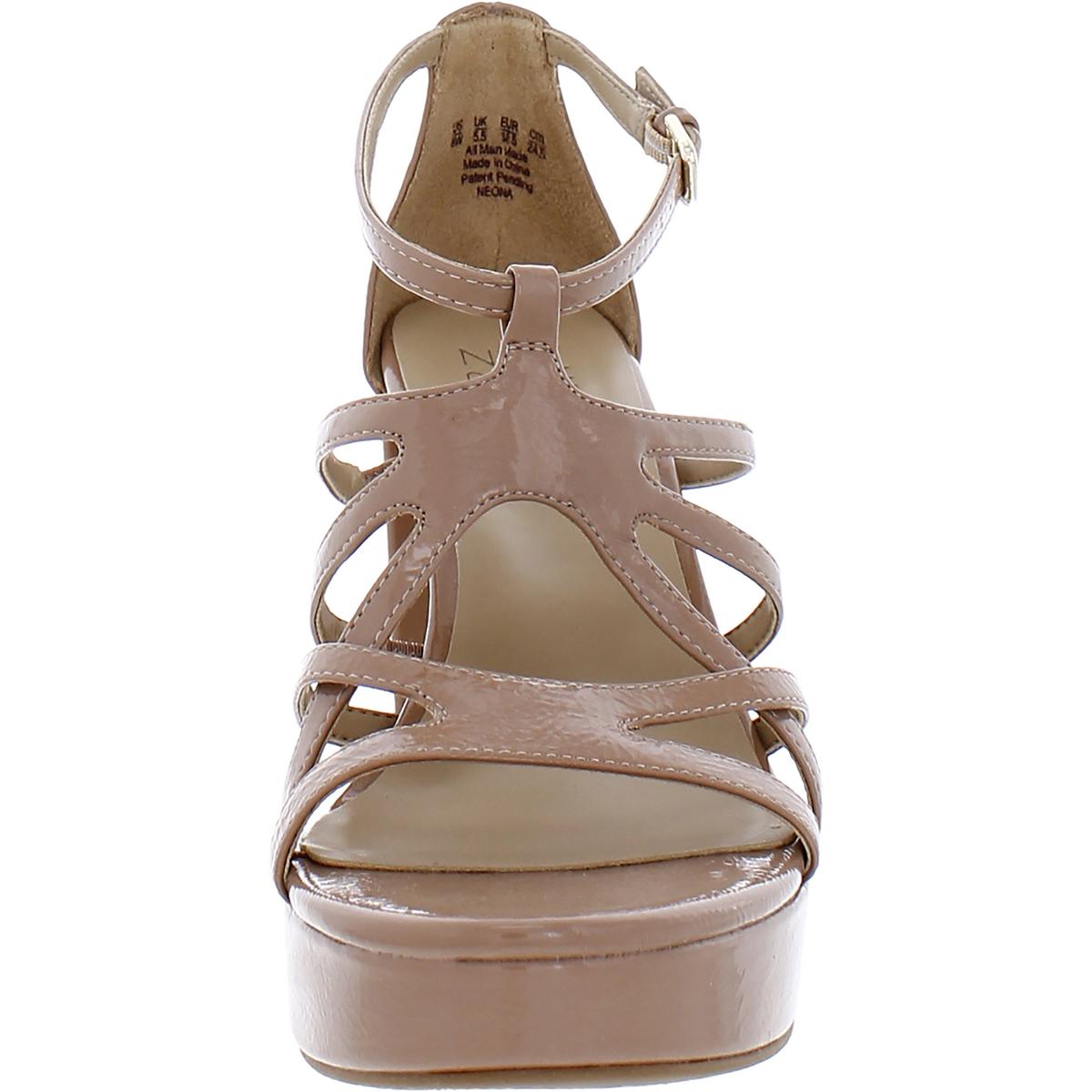 Neona Womens Faux Leather Heel Platform Sandals