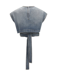 Alaïa Women Denim Belt Top