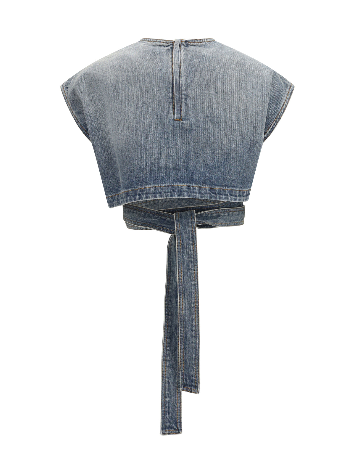 Alaïa Women Denim Belt Top