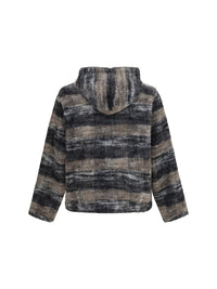 Our Legacy Men Hooded Checked Knit Sweatshirt