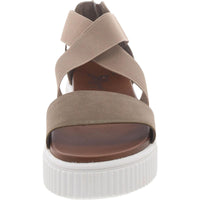 Chloe Womens Open Toe Strappy Wedge Sandals