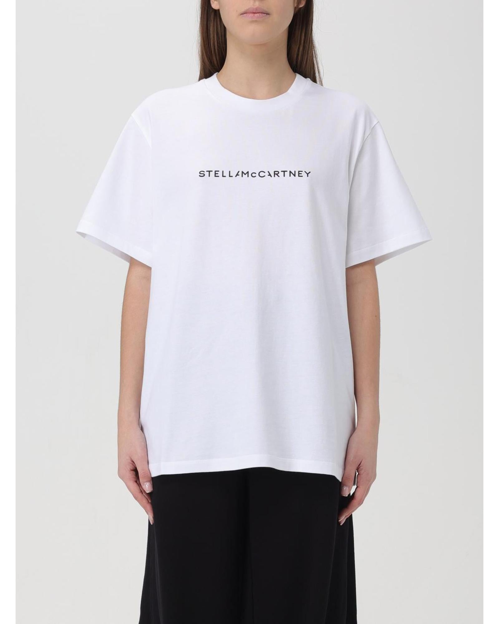 Stella Mccartney Organic Cotton Relaxed Fit TShirt Women White T-Shirts
