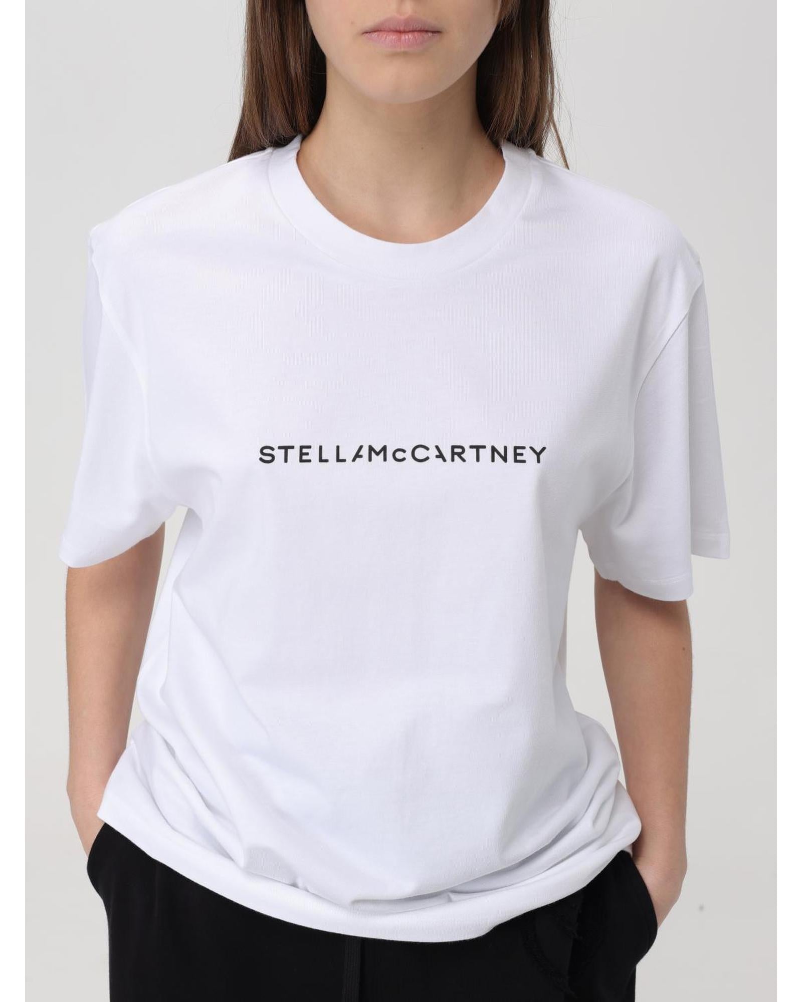Stella Mccartney Organic Cotton Relaxed Fit TShirt Women White T-Shirts