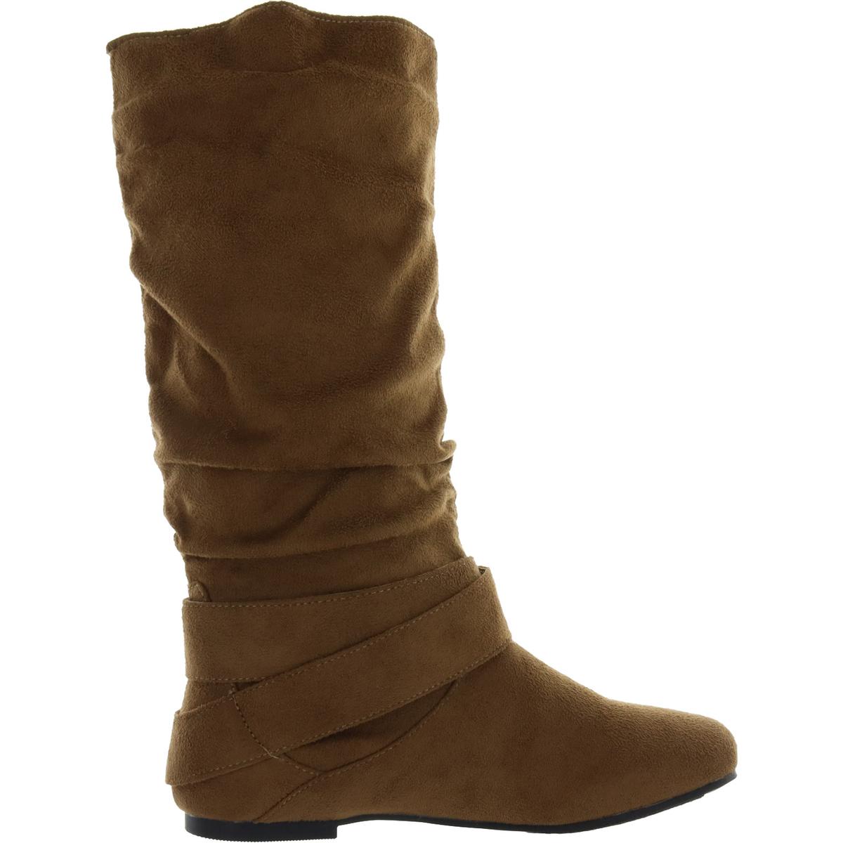 Chely Womens Faux Suede Slouch Mid-Calf Boots