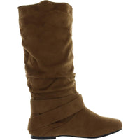 Chely Womens Faux Suede Slouch Mid-Calf Boots