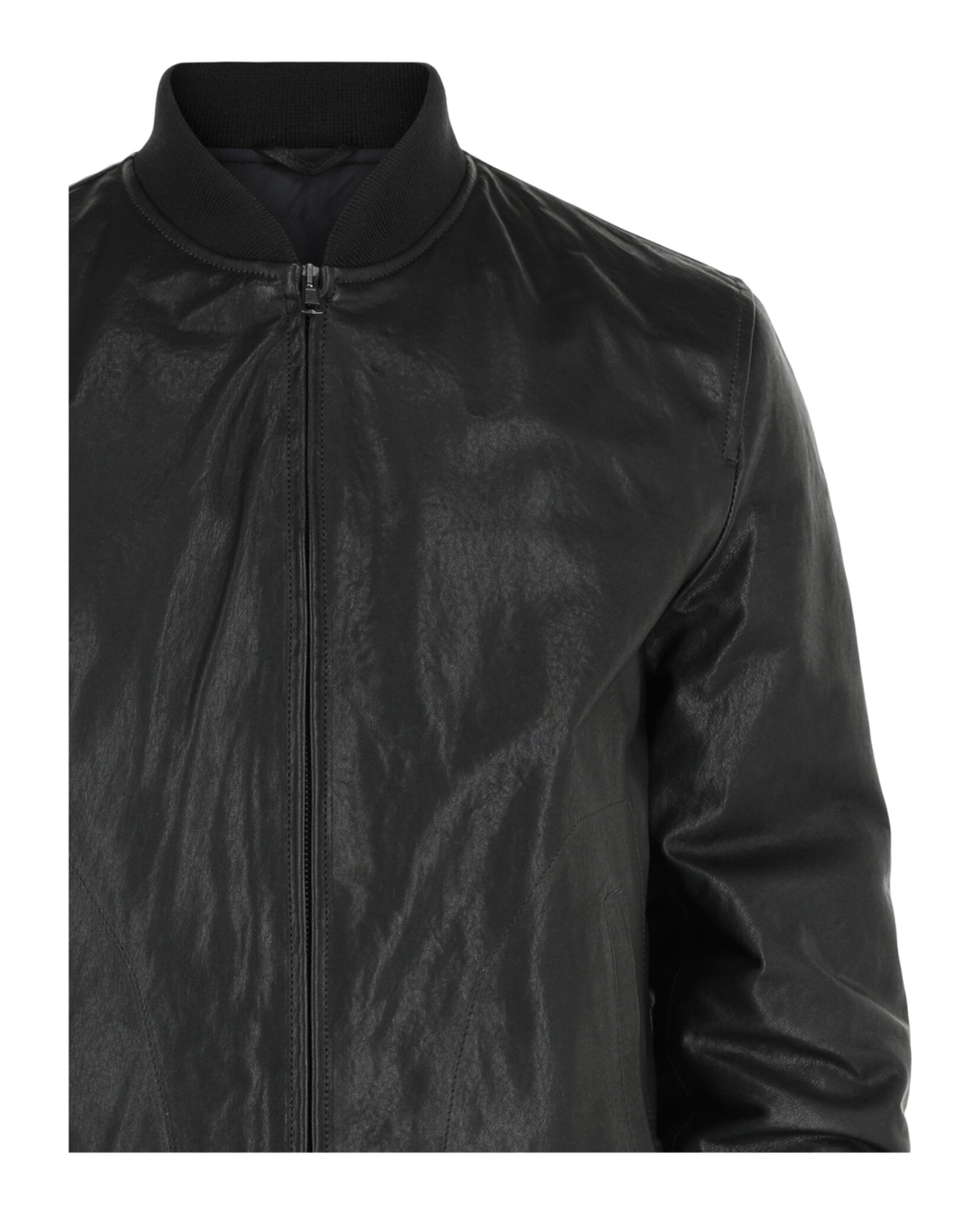 Slowear Mens Montedoro Leather Bomber Jacket