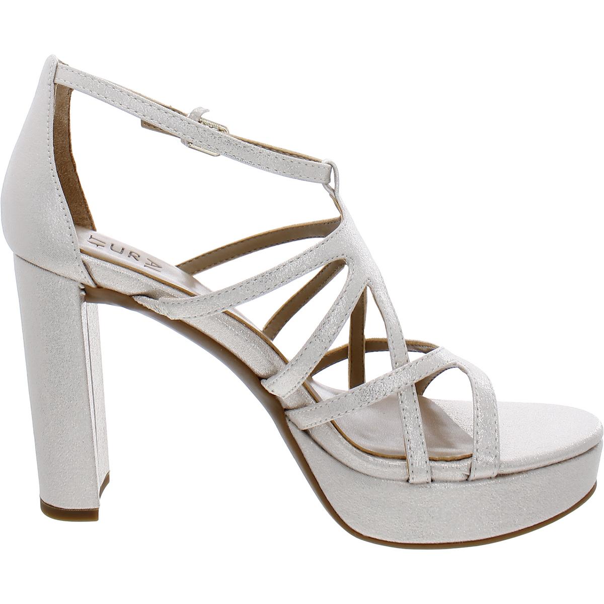 Neona Womens Faux Leather Heel Platform Sandals