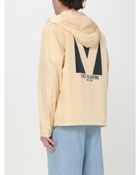 Valentino Hooded Windbreaker Jacket Men Yellow Cream