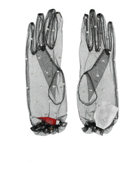 Valentino Valentino Womens Polka-Dot Tulle Gloves