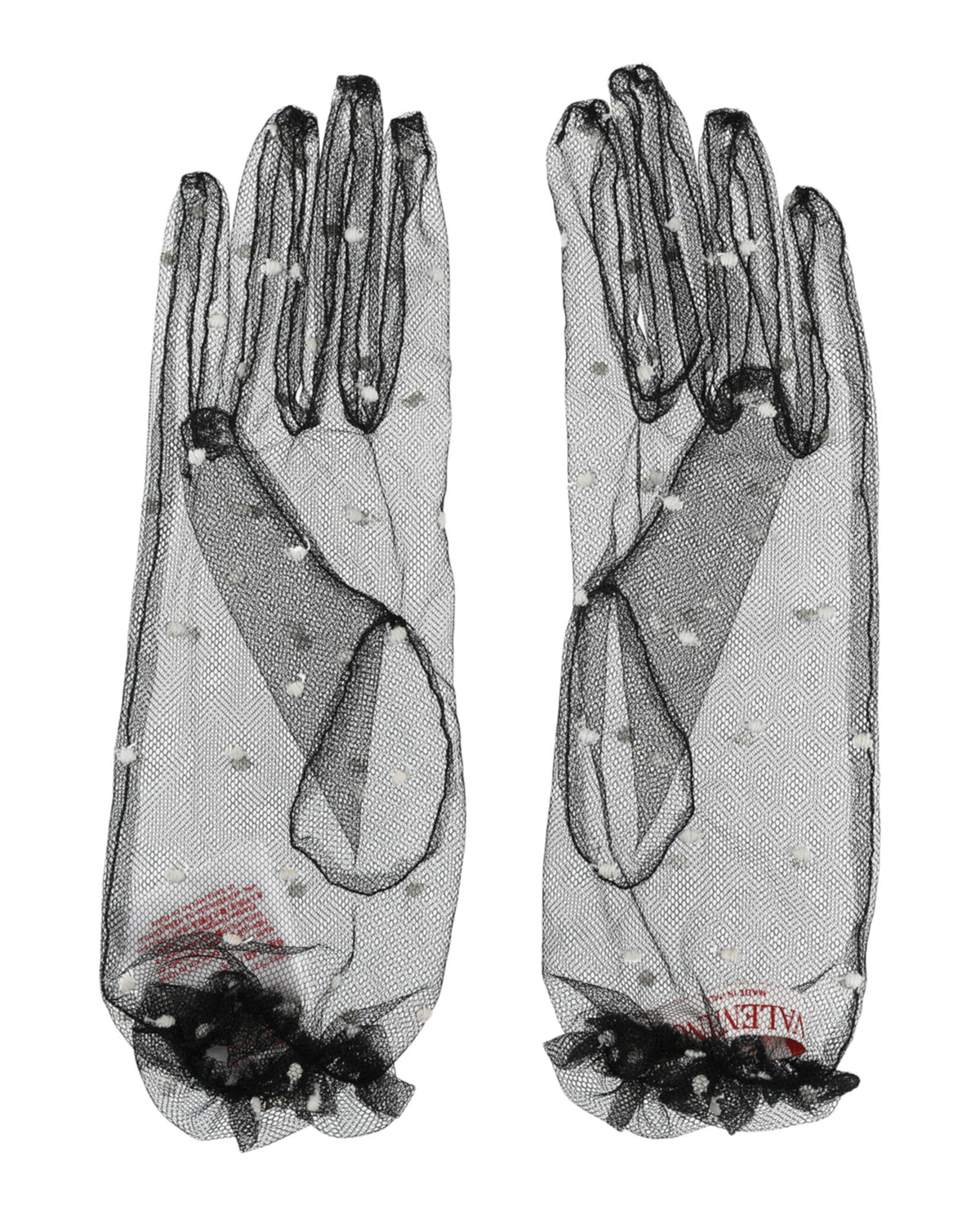 Valentino Valentino Womens Polka-Dot Tulle Gloves