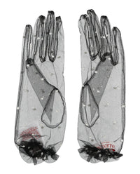 Valentino Valentino Womens Polka-Dot Tulle Gloves
