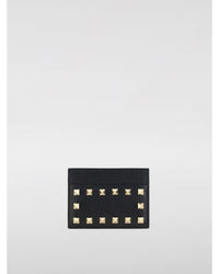 Valentino Garavani Rockstud Card Holder Leather Wallet Women Black