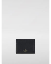 Valentino Garavani Rockstud Card Holder Leather Wallet Women Black
