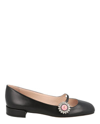 Valentino Valentino Womens Preshoes Crystal Daisy Mary Jane Ballet Flats