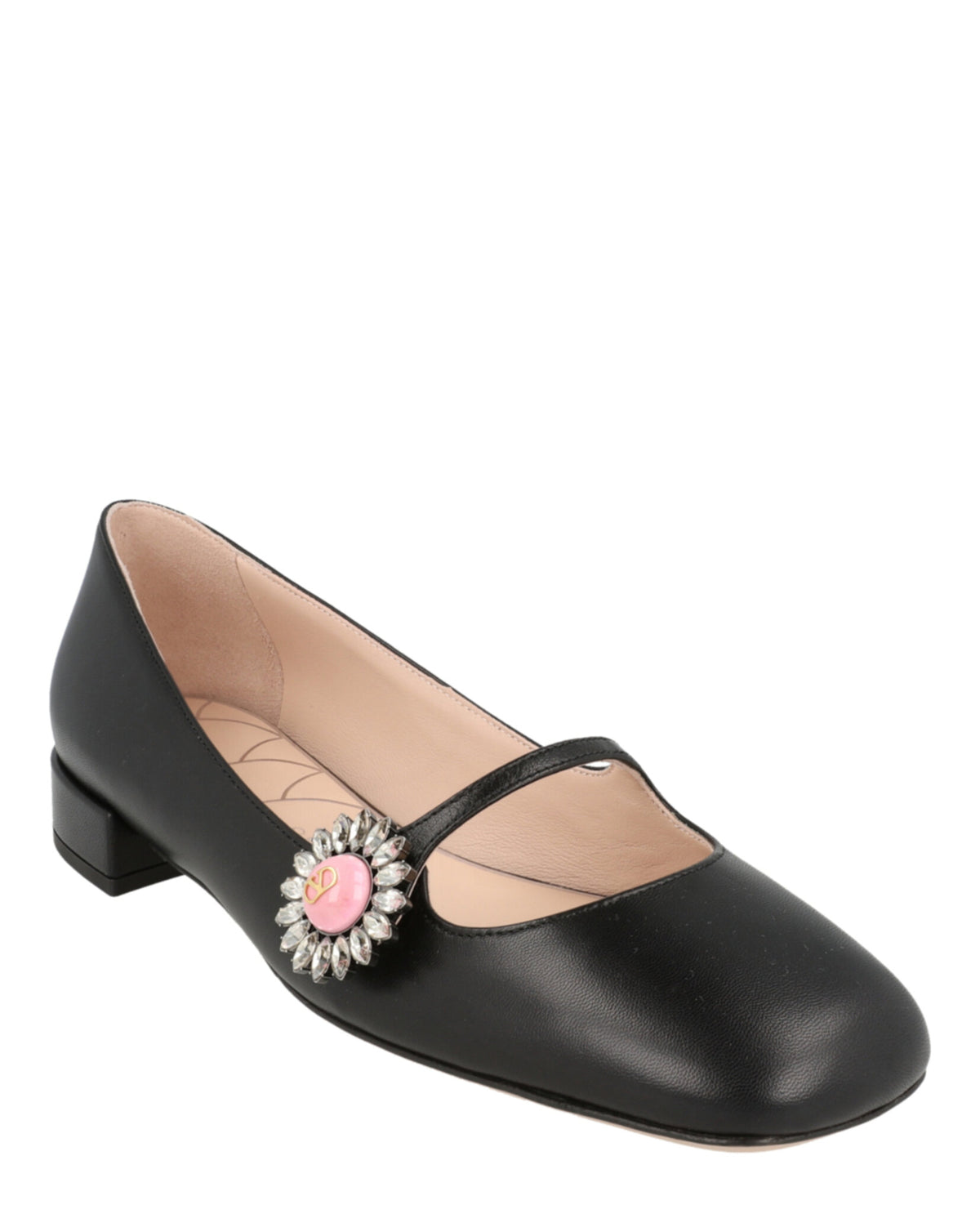 Valentino Valentino Womens Preshoes Crystal Daisy Mary Jane Ballet Flats