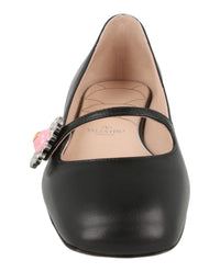 Valentino Valentino Womens Preshoes Crystal Daisy Mary Jane Ballet Flats
