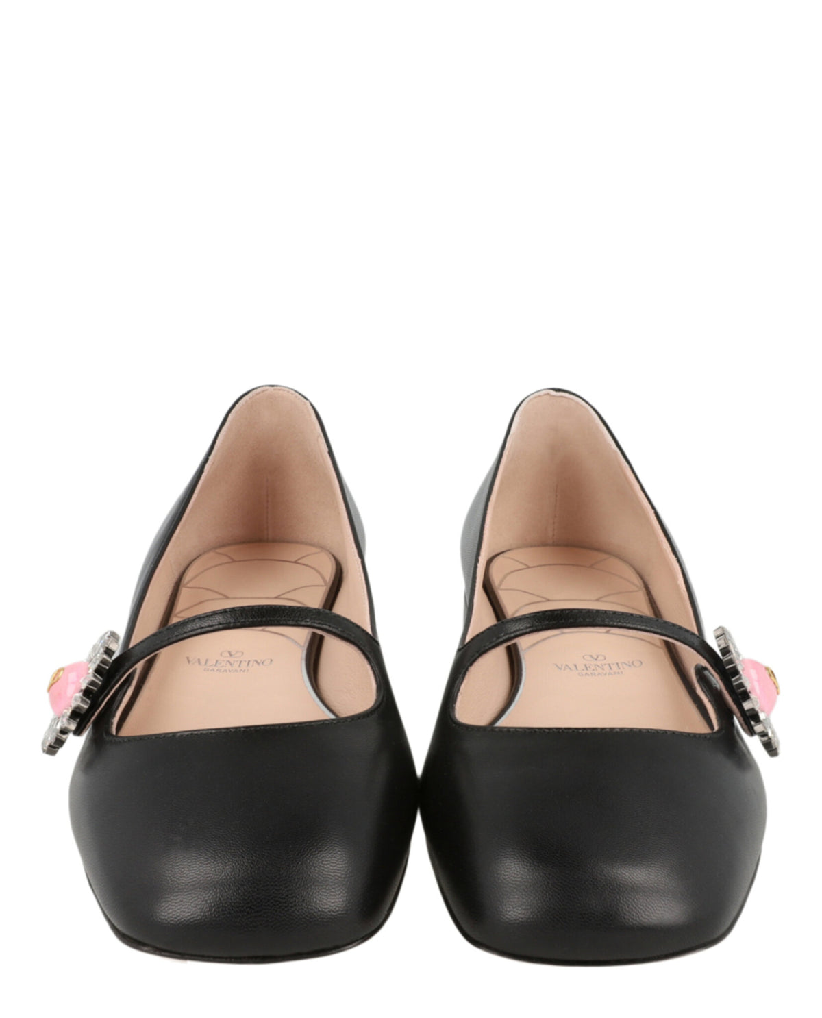 Valentino Valentino Womens Preshoes Crystal Daisy Mary Jane Ballet Flats
