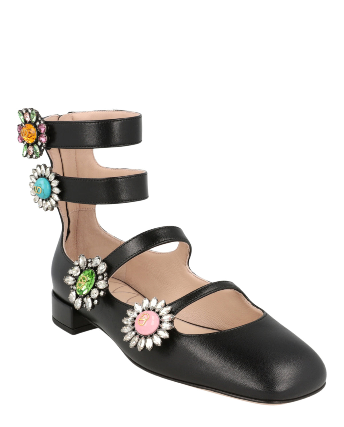 Valentino Valentino Womens Preshoes Crystal Daisy Ballet Flats