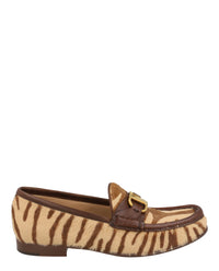 Valentino Valentino Womens VLogo Signature Zebra-Print Loafers