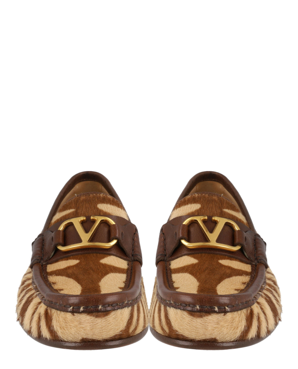 Valentino Valentino Womens VLogo Signature Zebra-Print Loafers