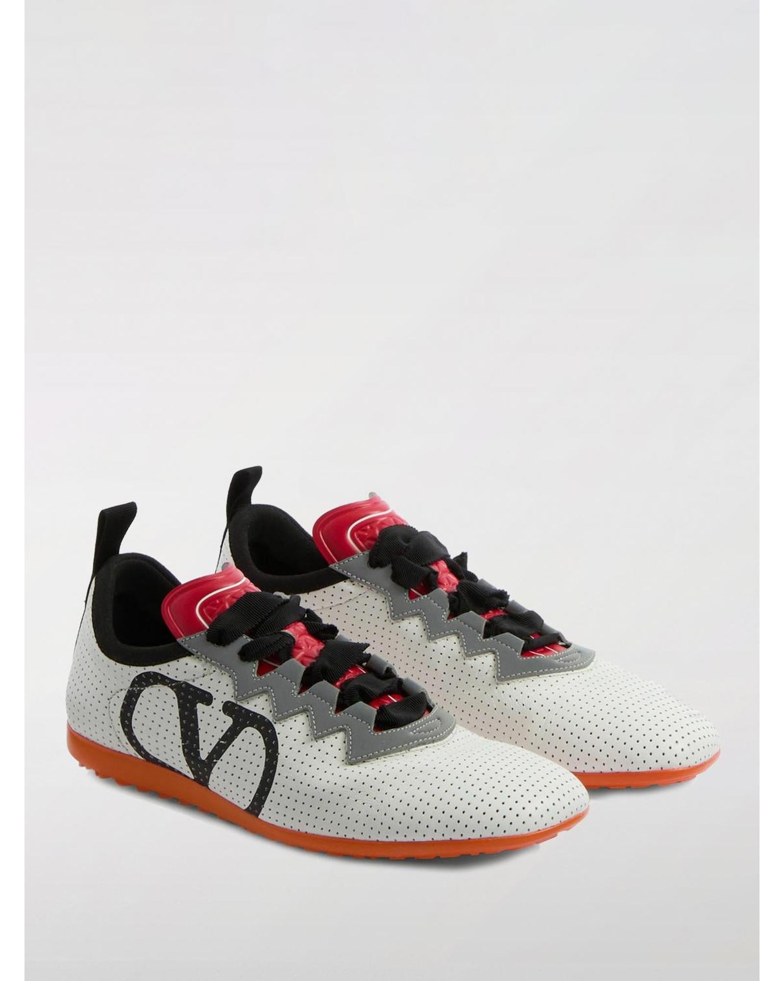 Valentino Garavani Open Sneaker Perforated Leather Women White
