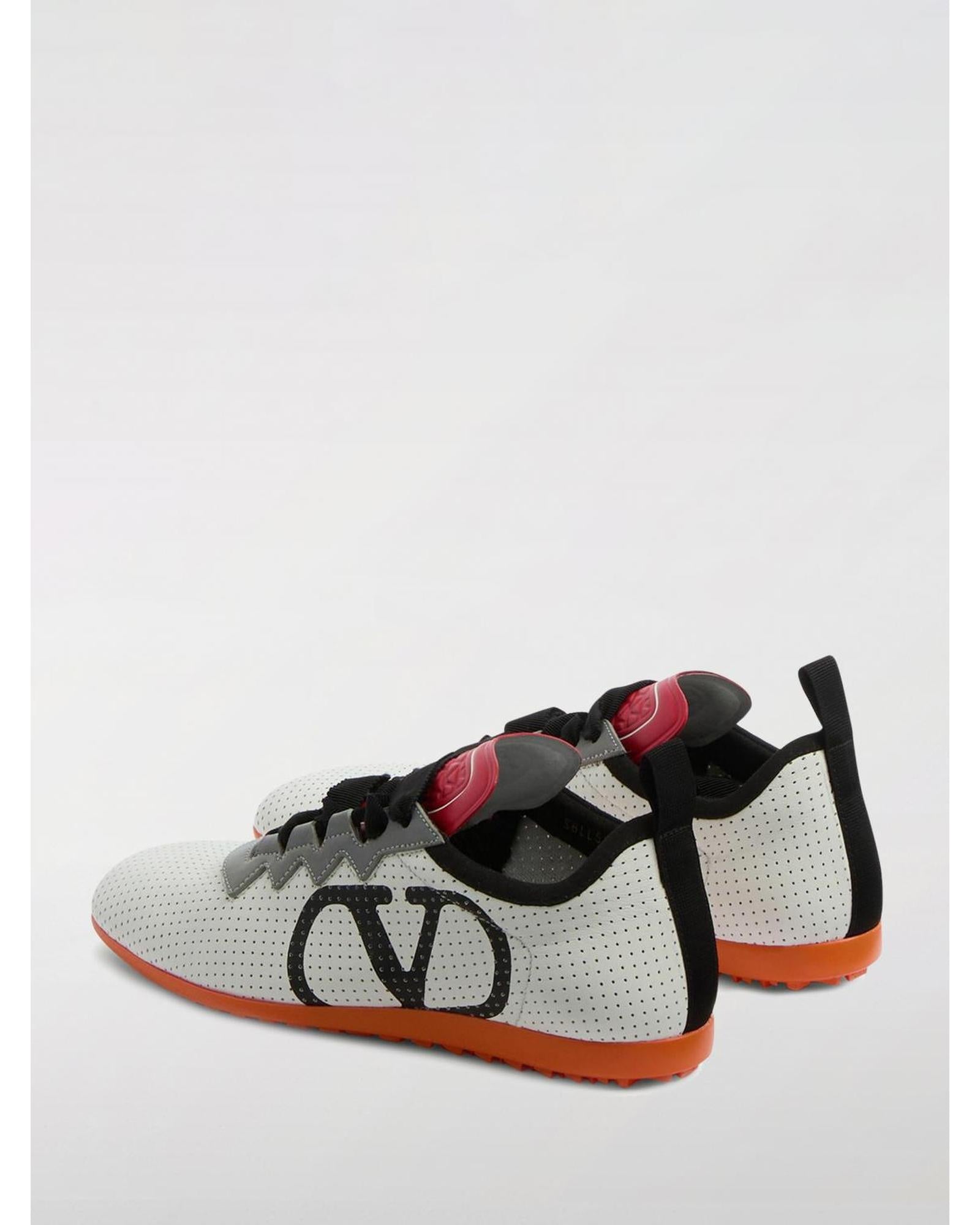 Valentino Garavani Open Sneaker Perforated Leather Women White