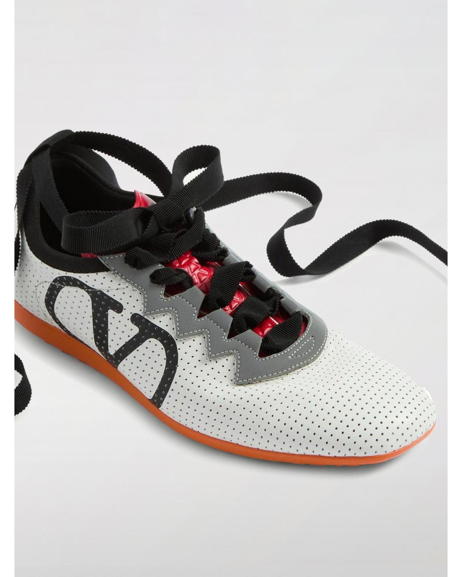 Valentino Garavani Open Sneaker Perforated Leather Women White