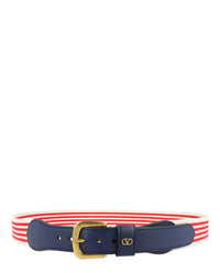 Valentino Valentino Mens VLogo Signature Striped Belt