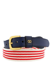 Valentino Valentino Mens VLogo Signature Striped Belt