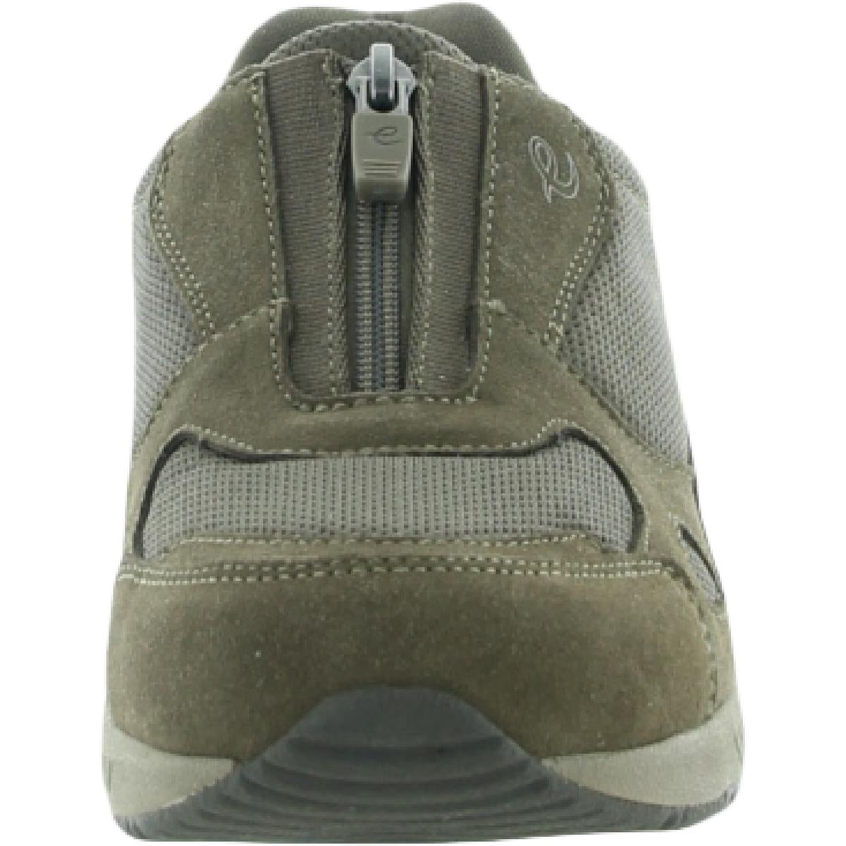 Rheal Womens Leather Zip-Up Slip-On Sneakers