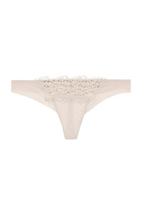 La Perla Rose Beige Macramé Thong