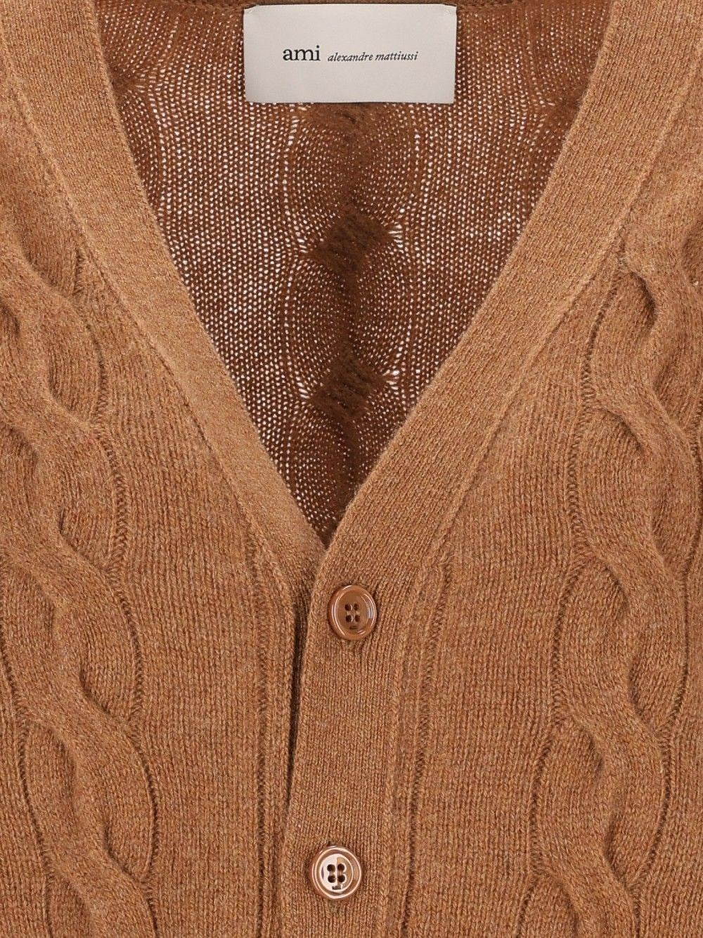 Ami Ami Women Camel Brown Wool Cardigan