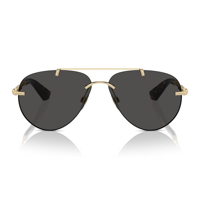 Burberry Sunglasses Aviator Rimless, Light Gold Frame and Dark Grey Lens BE3151110987