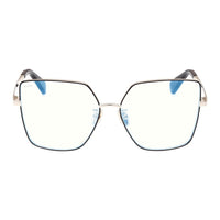 Max Mara Max Mara Eyeglasses Butterfly Full Rim, Black/Gold Frame and Clear/Blue-light Block Lenses Lens MM5073-H-B005