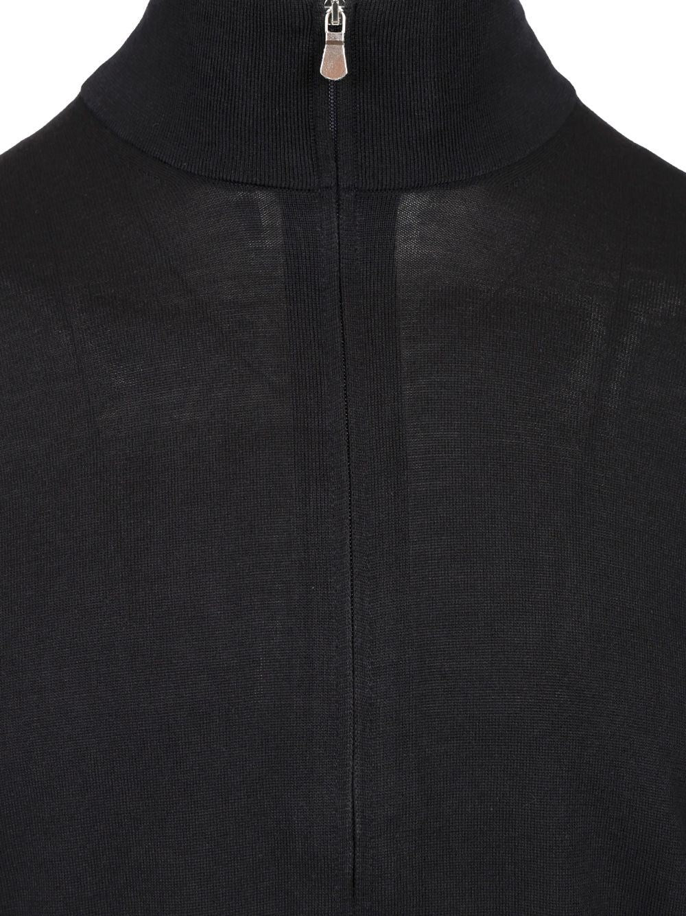 Tagliatore Tagliatore Men Cotton And Silk High Neck Zip Sweater