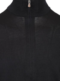 Tagliatore Tagliatore Men Cotton And Silk High Neck Zip Sweater