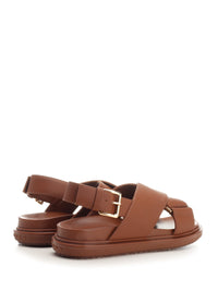 Marni Women Cramel Brown "Fussbett" Sandal
