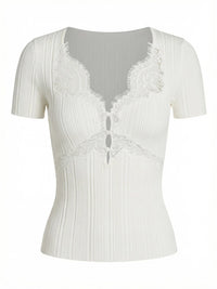 Self-portrait Self-Portrait Women Lace Trim Knit Top