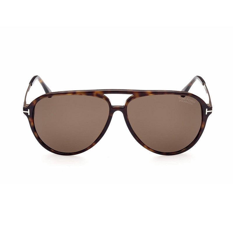 Tom Ford Tom Ford Sunglasses Aviator Full Rim, Dark Havana Frame and Polarized Roviex Lens FT090952H