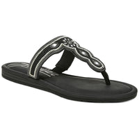 Yves Womens Faux Leather Flip-Flop T-Strap Sandals