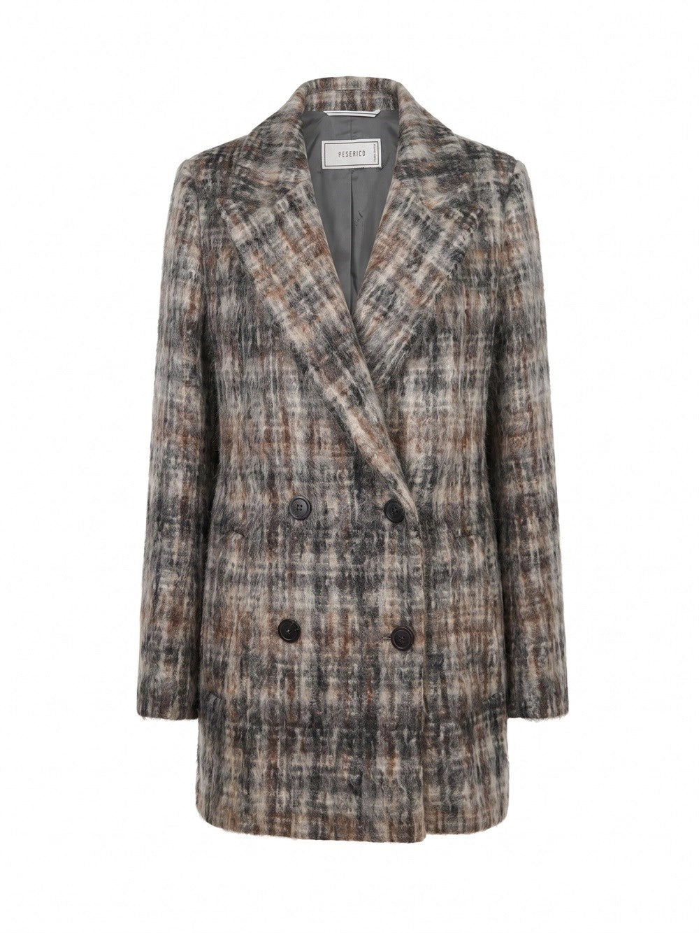 Peserico Women Double-Breasted Coat In Mohair Wool Blend