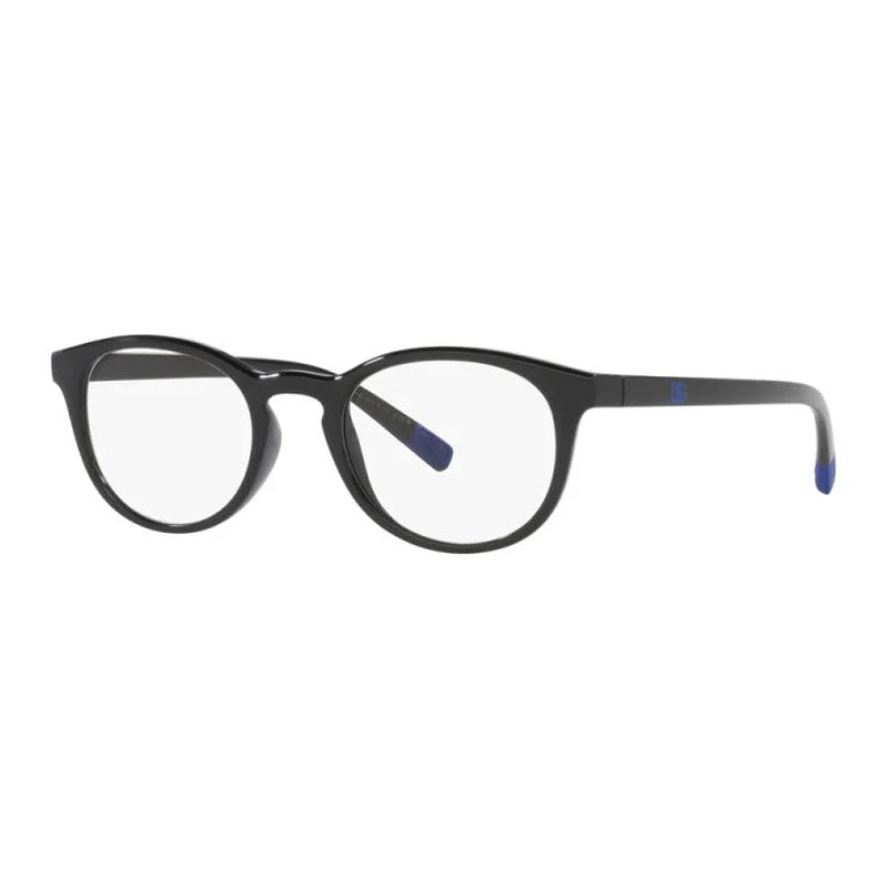 Dolce & Gabbana Eyeglasses Round Full Rim, Black Frame and Clear Blue Light Block Lenses Lens DG5090501