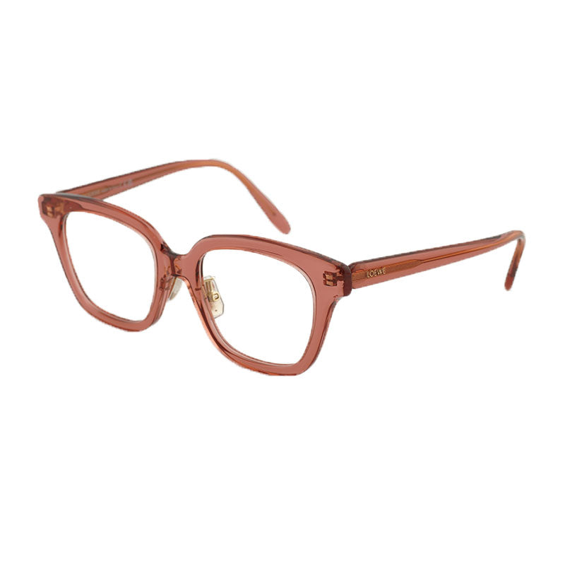 Loewe Eyeglasses Square Full Rim, Shiny Pink Frame and Clear Demo Lens Lens LW50083F072