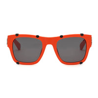 Philipp Plein Sunglasses Square Full Rim, Orange Frame and Grey Lens SPP042WV47F