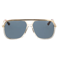 Gucci Sunglasses Aviator Full Rim, Brown Frame and Blue Lens GG0200S004