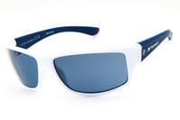 BMW BMW Sunglasses Rectangle Full Rim, White Frame and Blue Polarized Lens BS003321M