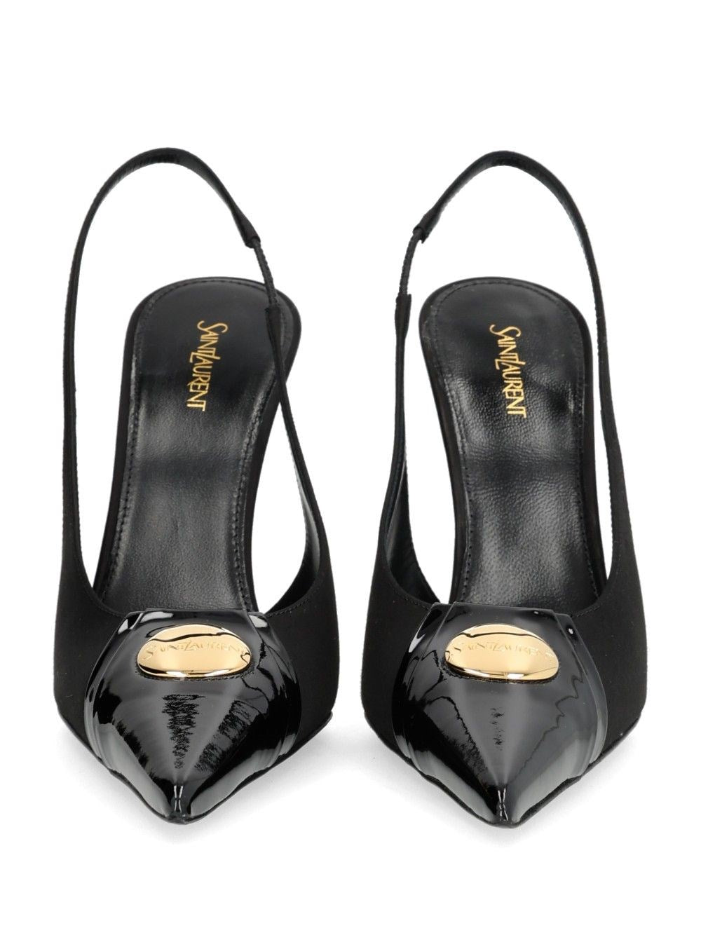 Saint Laurent Women Louis Décolleté In Patent Leather And Satin